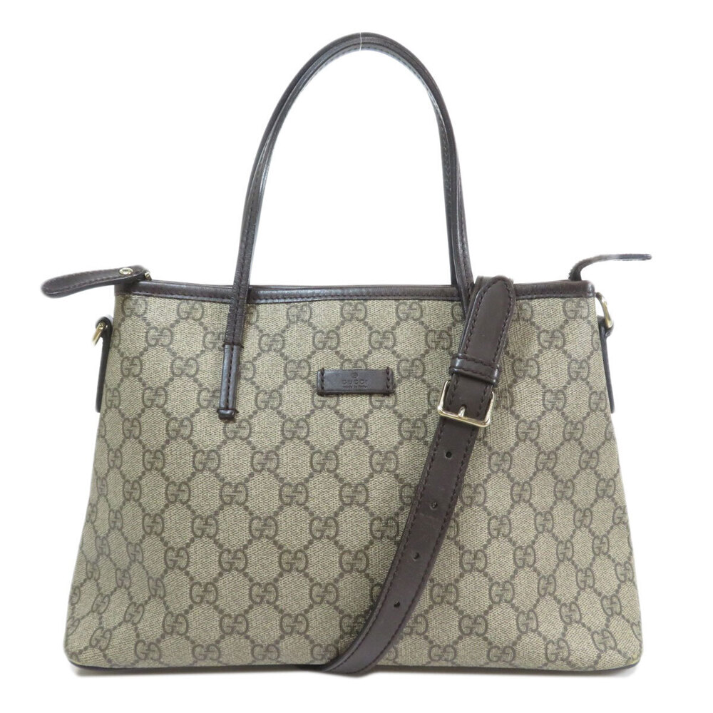 Gucci GG Supreme 2way Convertible Tote featuring brown leather - Picture 11 of 11